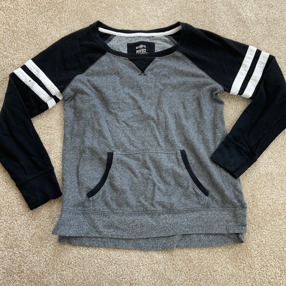 Gray, Black, and White Sweatshirt